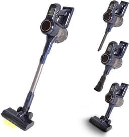 VANJOOL® Steelstofzuiger Draadloos – 120W Krachtige Accu Stofzuiger – 2-in-1 Kruimeldief – 9 kPa Zuigkracht – Zakloos – Inclusief 3 Opzetstukken – CleanDetect Technologie – Zwart / Blauw — thumbnail 1