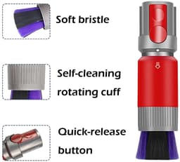 Allecto - Soft Brush voor Stofzuiger - Zelfreinigende Stofborstel Accessoires - Efficiënt en eenvoudig in gebruik - Geschikt voor Dyson V7 V8 V10 — thumbnail 2