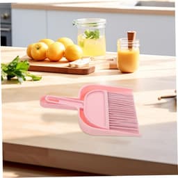 Mini Bezem Stoffer - Kleine Schoonmaakset - Snel Opruimen - Compact Ontwerp - 20.5cm Lengte - Roze — thumbnail 2