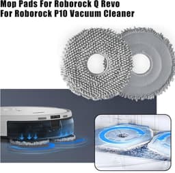 Set van 4 wasbare dweilen Geschikt voor Roborock Q Revo en P10 – Zachte microvezel – Reinigt harde vloeren en tapijten — thumbnail 2