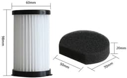 Verpakking van 6 stuks - 3 sets - Elke set bevat 1 filterpatroon en 1 filterwatten - Voor MOOSOO D600/D601 - Voor Akitas AK585K V8 stofzuiger -filter die wasbaar en herbruikbaar — thumbnail 2