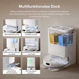 Roborock QV 35S Robotstofzuiger–10000 Pa zuigkracht– Dubbele anti-klitborstels– Slimme obstakelvermijding–Dubbele opklapbare– Draaiende dweilen– Automatisch dweilen–Zelfdrogend– Wit–Qrevo plus Upgrade — thumbnail 4