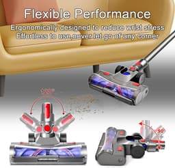 Gemotoriseerde elektrische turboborstel vervangende stofzuigerkop voor Dyson V7 V8 V10 V11 V15, vloerborstelaccessoire met directe aandrijving en LED-lampjes — thumbnail 2