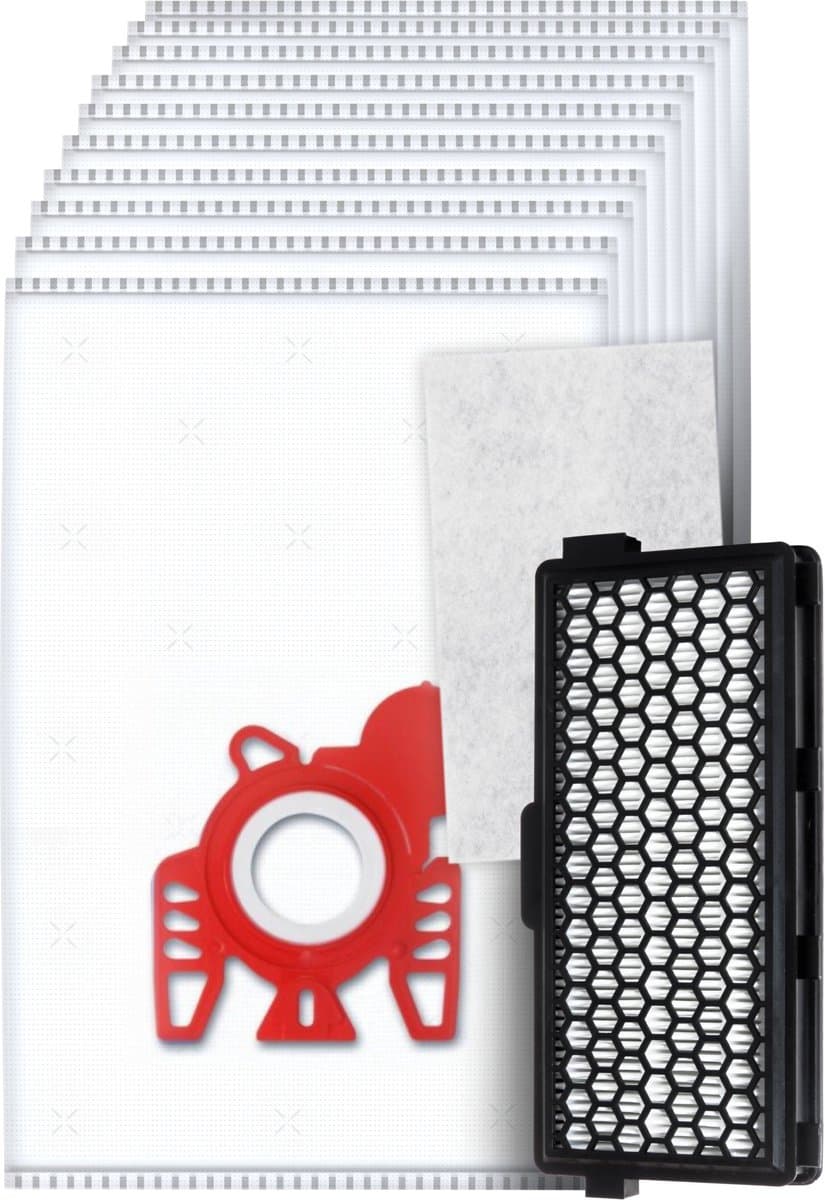 10x Dparts stofzuigerzakken en 1 HEPA filter geschikt voor Miele FJM - met motorfilter - HyClean 3D Efficiency - Compact C1 C2 - S4000-4999 (S4) - S6000-6999 (S6) - hepafilter stofzuigerfilter SF AA 50 Active AirClean uitblaasfilter — afbeelding 1