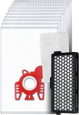 10x Dparts stofzuigerzakken en 1 HEPA filter geschikt voor Miele FJM - met motorfilter - HyClean 3D Efficiency - Compact C1 C2 - S4000-4999 (S4) - S6000-6999 (S6) - hepafilter stofzuigerfilter SF AA 50 Active AirClean uitblaasfilter — thumbnail 1