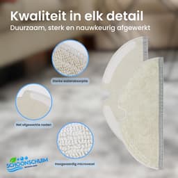 SCHOONSCHUIM® Roborock Robotstofzuiger Dweildoek – 4x Verbeterde Microvezel Dweildoeken voor Roborock Q8 Max/Q8/Q7 Max+/Q7 Max/Q7+/Q7/S6 Pure/S6 MaxV/S6/S5 Max/S5 – Herbruikbare Dweilpads van Hoge Kwaliteit — thumbnail 2
