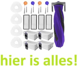 Grote set onderdelen compatibel met stofzuiger NARWAL Freo Z10 Ultra / Freo Z10 Robot Vacuüm. 1 Hoofdborstel - 4 Filters - 4 Doekjes - 4 Zijborstels - 4 Stofzakken - Accessoires - hoogwaardige vervanging — thumbnail 1