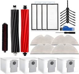 PolkaHome 23-delige Accessoireset geschikt voor Roborock Q5 Pro/Q5 Pro+/Q8 Max+/Q8 Max – 2 Hoofdborstels, 4 HEPA-filters, 4 Poetsdoeken, 4 Stofzakken, 6 Zijborstels, 1 Zelfreinigende Borstel, 1 Schroevendraaier, 1 Onderhoudstool (Borstel en Mesje) — thumbnail 1