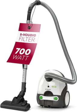 Stofzuiger met Zak - 700 Watt - RVS Telescoopbuis en Microfilter - Wit/Grijs — thumbnail 1
