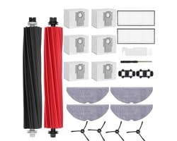 PolkaHome accessoireset geschikt voor Roborock S8 Pro Ultra stofzuiger, reserveonderdelen bevat 2 hoofdborstels, 4 stofzakken, 4 zijborstels, 4 filters, 4 reinigingsdoekjes, robotstofzuigeraccessoireset voor S8 Pro UItra reserveonderdelen