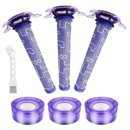 17 Parts 3-delige Filterset geschikt voor Dyson V8 & V7 - Compatibel met Animal, Absolute, Motorhead, Fluffy, SV10 - Inclusief 3 Voorfilters, 3 HEPA Achterfilters & Reinigingsborstel - Accessoires Vervanging DC58/DC59/DC61/DC74 — thumbnail 3
