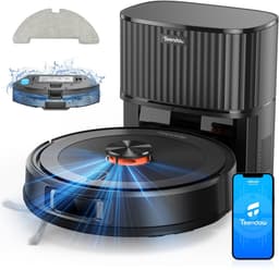 Robotstofzuiger TEENDOW D10Smax met 3 zuigstanden tot 4500Pa, 250 ml watertank, LDS-laserdetectie, app- en Google-assistentbesturing, lange accuduur van 120 minuten, stil (<70dB), en automatische oplading. — thumbnail 1