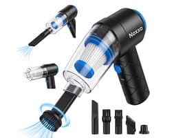 Noxxo® 2-in-1 Mini Stofzuiger & Compressor – Draadloos – HEPA-Filter – 2500 Pa – USB-C Oplaadbaar – Auto, Toetsenbord & Huis – Incl. 3 Opzetstukken