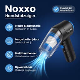 Noxxo® 2-in-1 Mini Stofzuiger & Compressor – Draadloos – HEPA-Filter – 2500 Pa – USB-C Oplaadbaar – Auto, Toetsenbord & Huis – Incl. 3 Opzetstukken — thumbnail 3
