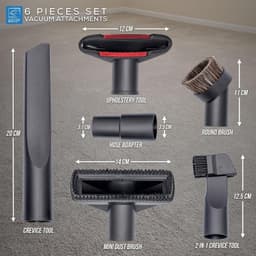 6-delig stofzuiger hulpstukken set - Universeel Opzetstuk - geschikt voor Miele - Philips - AEG - Karcher - Bosch - stofzuigermond - stofzuigermondstuk - stofzuigervoet - borstel - universeel zuigmond — thumbnail 3