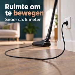 Cheqo® Steelstofzuiger met Snoer - 3-in-1 Handstofzuiger en Stofzuiger zonder Zak - Kruimeldief - Cycloonstofzuiger met HEPA Filter - Telescopische Steel - Stofzuiger met Draad voor Huisdieren - Zakloze Stofzuiger voor Auto - Vloerborstel - 600W — thumbnail 3