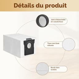 Vervangende stofzakken geschikt voor Dreame D20 Pro Plus – stofzuigerzakken van meltblown vezels en vliesmateriaal - set van 12 — thumbnail 4