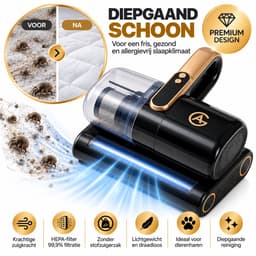 AG370 Matrasreiniger Draadloos – Huisstofmijt Stofzuiger – Bank & Matras Reiniger – Bed Stofzuiger – Tapijt Reiniger – HEPA Filter – Zonder Zak – Black Gold — thumbnail 1