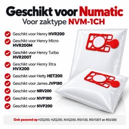 Montzys® Stofzuigerzakken Geschikt voor Numatic Henry, James en Hetty NVM-1CH Hepa - 10 Stuks - Stofzuiger Zakken — thumbnail 3