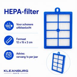Kleanburg Onderhoudsset geschikt voor AEG en Electrolux AB71, EB71, PD82, VX82 en VX83 - 10 Sbag Stofzuigerzakken - 1 Hepafilter + 1 Motorfilter — thumbnail 3