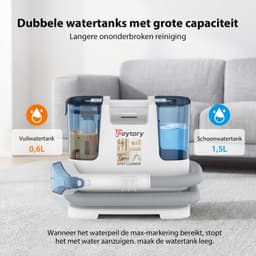 Vlekkenreiniger, draagbare tapijt- en bankreiniger met dubbele watertank, 2 borstels, krachtige zuigkracht voor tapijt, bank, matras en stoffen bekleding — thumbnail 3