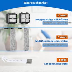 Borstelrol en HEPA-filter - 2+2 - voor Tineco Floor One S5/S5 Pro — thumbnail 4