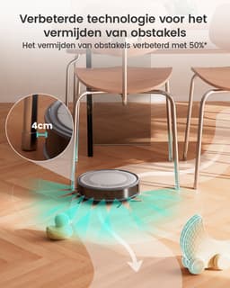 Lefant M310-robotstofzuiger – 4500 Pa zuigkracht – Verstoppingsvrije zuigopening – 180 min. gebruiksduur – Ideaal voor huisdierharen, harde vloeren en tapijten — thumbnail 4