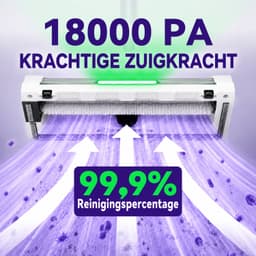 Steelstofzuiger Draadloos 500W - Groene LED & HEPA-filter - 18.000 Pa - Kruimeldief voor Huis en Auto - Zonder Zak - Wit/Paars — thumbnail 4