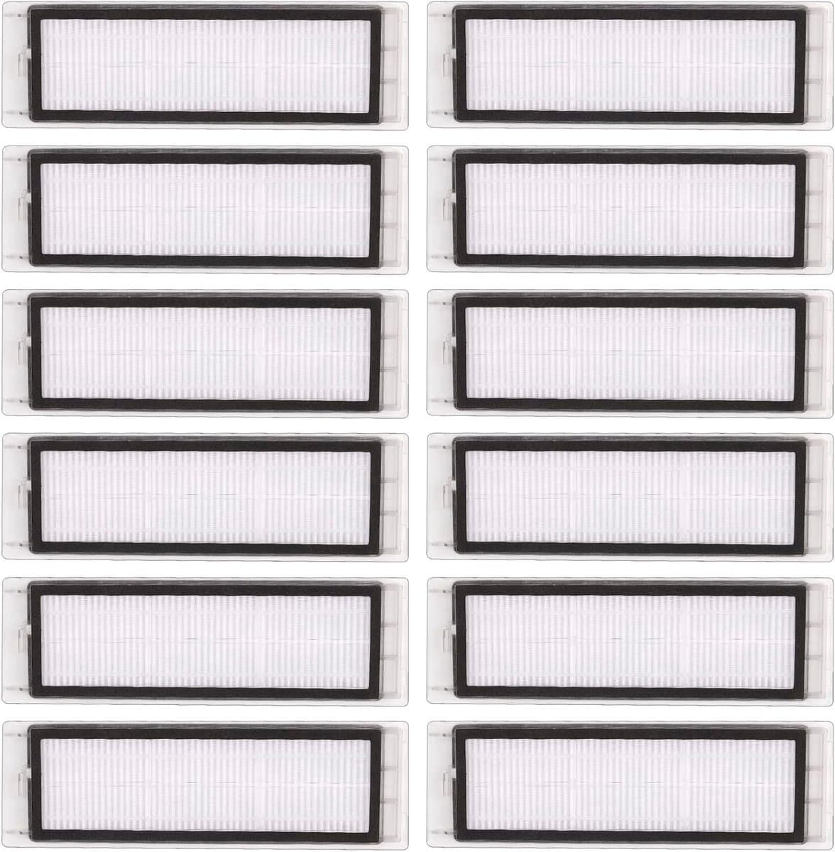 (12 stuks) HEPA-filter gescht voor Roborock S6 Pure S6 E4 S4 Max S6 MaxV S5 S5 Max S4 E2 E3 E4 E5 E20 E25 E35 S50 S65, Robotic Stofzuiger Filter Accessoire Kit, Vervangende Onderdelen 12 Filters — afbeelding 1