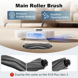 Accessoire Vervanging gescht voor Dreame D10 Plus Gen 2 Robotstofzuiger, 1 Hoofdborstel, 2 HEPA-Filters, 4 Zijborstels, 4 Reinigingsdoeken, 6 Stofzakken, 1 Reinigingsborstel — thumbnail 3