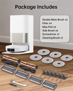 Accessoireset, vervanging gescht voor Dreame X50 Ultra Complete/L50 Pro Ultra/L40s Pro Ulta/X50 Master robotstofzuiger, reserveonderdelen voor Mova V50 Ultra met 2 dubbele hoofdborstels, 4 filters, 6 — thumbnail 3