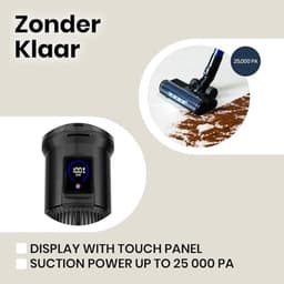 Draadloze Verticale Stofzuiger 400W met Turbo Borstel en Accessoires — thumbnail 3
