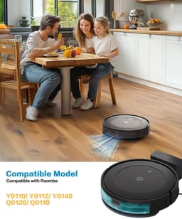 Accessoireset geschikt voor iRobot Y0110/Y0112/Y0140/Q0120/Q0110 robotstofzuigers - vervanging voor Roomba Essential - reserveonderdelen - Onderhoudsset - 6 filters - 6 dweilpads - 1 reinigingsborstel - 2 handborstels - 6 zijborstels — thumbnail 2