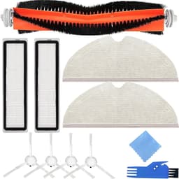Replacement Parts gescht voor Dreame D9/L10 Pro/D9 Max/D9 Pro/L10 Robot Vacuum Cleaners, Accessories Kit 1 Main Roller Brush, 2 HEPA Filters, 4 Side Brushes, 2 Mop Cloths Pads (9 Pack) — thumbnail 1
