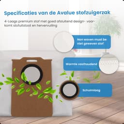 Stofzuigerzakken - Geschikt voor Avalue Robotstofzuiger - 5 stuks — thumbnail 4