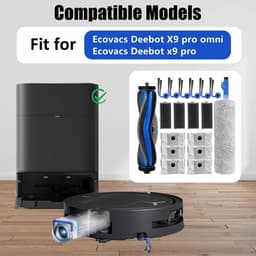 18 stuks Accessoiresets geschikt voor Ecovacs Deebot X9 pro Omni/X9 pro Robotstofzuiger Vervangende Onderdelen, 1 Hoofdborstel 1 Mop Roller 6 Stofzak 4 Filter 6 Zijborstel — thumbnail 2
