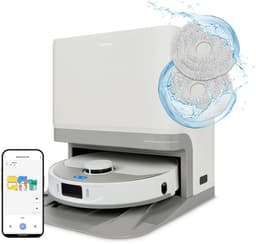 MEDION Robotstofzuiger met 3-in-1 afzuigstation, lasernavigatie en dweilfunctie X55 SW+ (10.000 Pa zuigkracht, roterende moppen, kruislasertechniek) — thumbnail 1