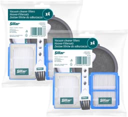 Sillar, set 8 stofzuigerfilters, wasbaar, 4x HEPA, 4x uitlaatfilter, anti-allergeen + 2x Reinigingsborstel, geschikt voor AEG Electrolux Q9 PURE Q9 PQ91 PQ92, vervanging voor filters ASKQX9, ESKQ9, 9009230898 — thumbnail 4