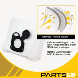 12 Stofzuigerzakken PARTS4® geschikt voor Rowenta | Made in Europe | Passend in o.a. Rowenta Silence Force, X-Trem Power, Compact Power, Green Force, Power XXL, X-Plorer, RO10 — thumbnail 4