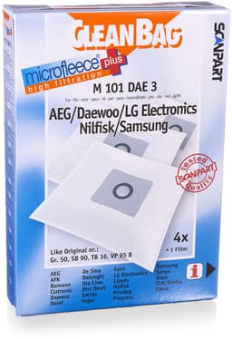 CleanBag stofzuigerzakken 4 stuks - Geschikt voor AEG Deawoo LG Nilfisk Samsung - Type Gr 50 SB90 VP78 TB36 VM54 VM77 VP95B - Inclusief 1 filter - Alternatief — thumbnail 5