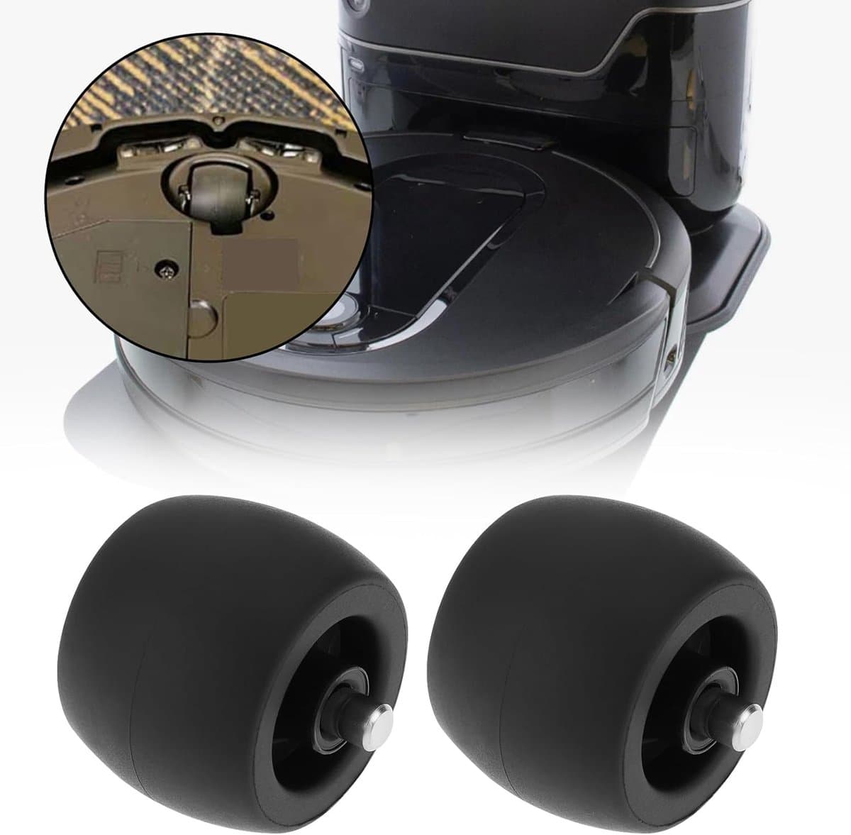 2 x Zwenkwielen - Bokwiel - Geschikt voor Shark IQ RV1001AE/RV2001AE stofzuiger - 3CM — afbeelding 1