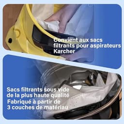 12-pack KFI 487 filterzakken, stofzuigerzakaccessoires, geschikt voor Karcher MV4/WD4/KWD4/KNT4/WD5/MV5/KWD5/WD6/MV6/WD 4.200/WD 5.800/SE 5.100/SE 6.100, 2.863-006.0 — thumbnail 5