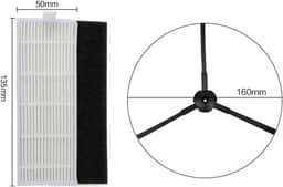 Geschikt voor ilife grondsweeper accessoires filter A8 A6 X620 X623 zijborstel rollen borstel filter zijborstel — thumbnail 5