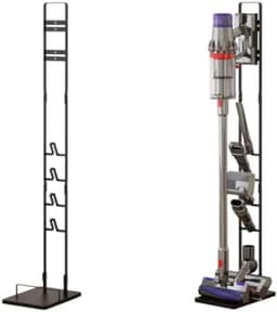 PromoHome Stofzuigerhouder - Metaal, Zwart - 4 Verstelbare Haken - Boorvrije Montage - Geschikt voor Dyson V6 V7 V8 V10 V11 V12 V15 en Andere Draadloze Stofzuigers - Wandbevestiging voor Opbergen Accessoires — thumbnail 1