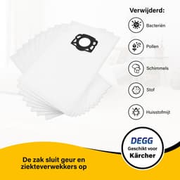 DEGG® – Stofzuigerzakken 20 stuks – Voordeelverpakking – Geschikt voor Kärcher WD4, WD5, WD6, MV4, MV5 & MV6 – Extra Sterk, Duurzaam & Voordelig — thumbnail 4