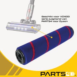 PARTS4® borstelrol geschikt voor PARTS4® zuigmond VCN001 serie | Alternatieve borstel voor zuigmond passend op Dyson V7 / V8 / V10 / V11 / V15 series | Zachte nylon vezels voor gladde vloeren als parket, laminaat en PVC — thumbnail 2