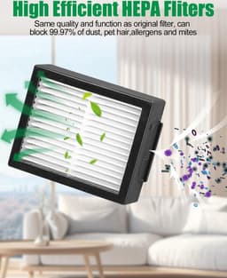 Reserveonderdelen geschikt voor iRobot Roomba E/I-serie, i7 i7+ i3 i3+ i4 i4+ E5 E6, borstelaccessoires geschikt voor iRobot Roomba, 2 sets rubberen borstels,8 hoogwaardige filters, 8 zijborstels — thumbnail 5