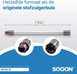 SQOON® - Zuigbuis geschikt voor Dyson V7, V8, V10, V11 en V15 zilvergrijs - Model 969109-06 — thumbnail 2