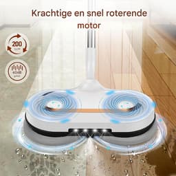 White-label® Elektrische Dweil - Vlekkenreiniger - Vloerreiniger - Tapijtreiniger - Wit — thumbnail 3