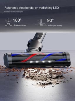 Steelstofzuiger draadloos - 55 Minuten batterijcapaciteit - Steelstofzuiger zonder zak op accu - Steel stofzuiger - 450 Watt — thumbnail 3